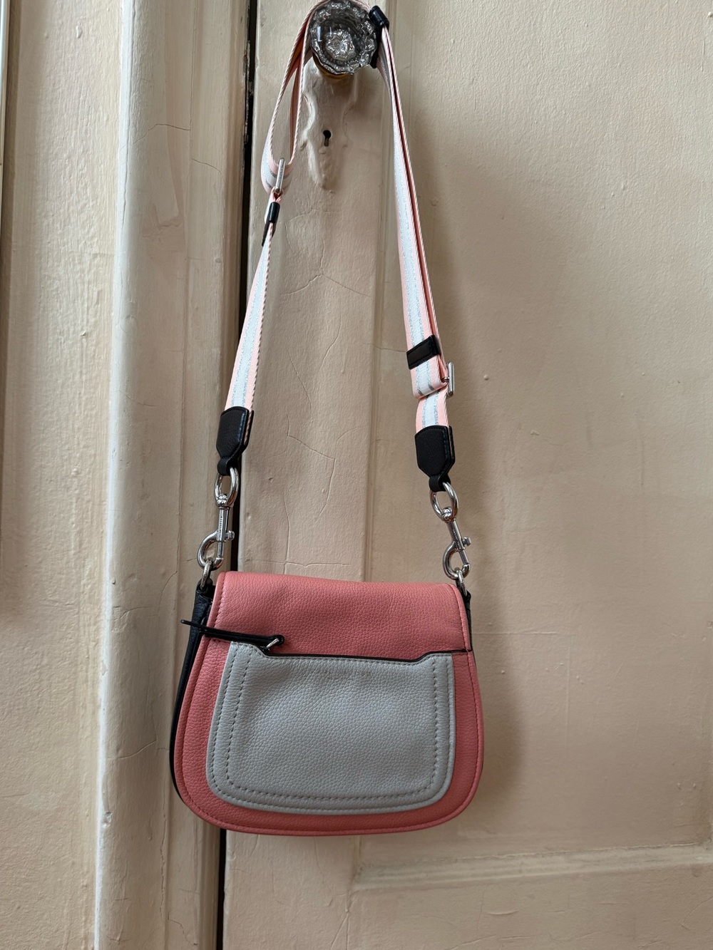 Marc Jacobs Empire City Flap Crossbody Bag - Colorblock Pink/Gray+extra strap - Picture 11 of 11